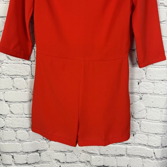 NWT Ted Baker Mertica Romper Shorts Women 0 US Size 0-2 Coral Red 3/4 Sleeves - Picture 7 of 11